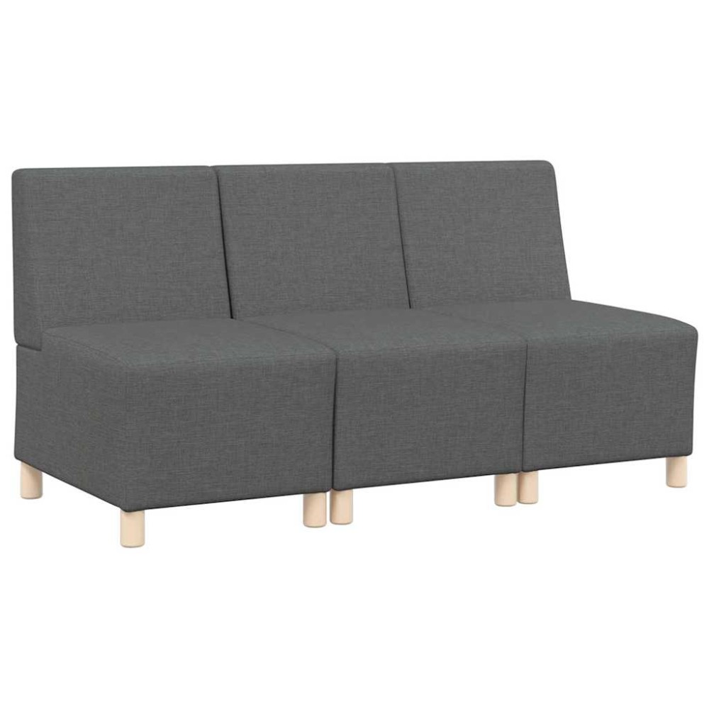 vidaXL Unitate Sofa Modulară Fără Brațe 3 pcs Gri închis