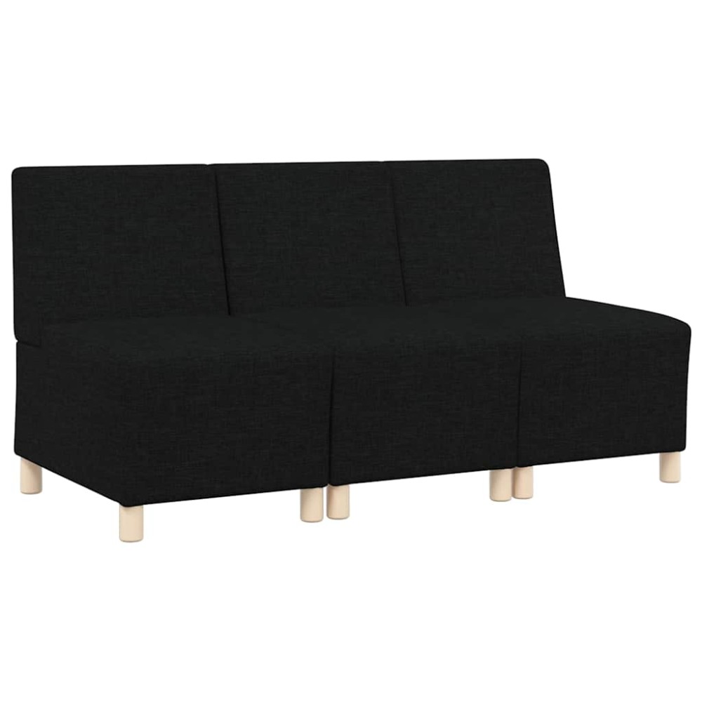 vidaXL Unitate Sofa Modulară Fără Brațe 3 pcs Negru 55 x 74 x 82 cm