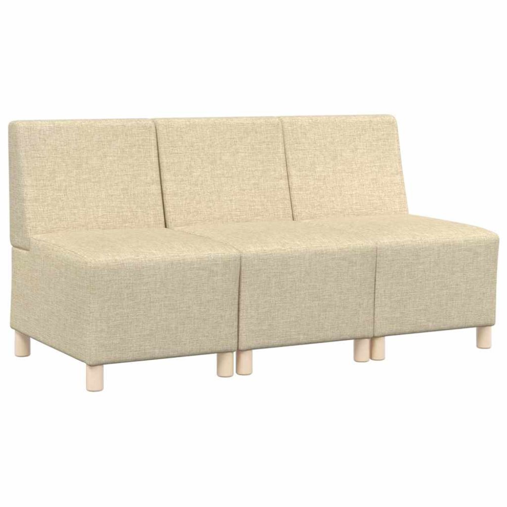 vidaXL Unitate Sofa Modulară Fără Brațe 3 pcs Crem 55 x 74 x 82 cm