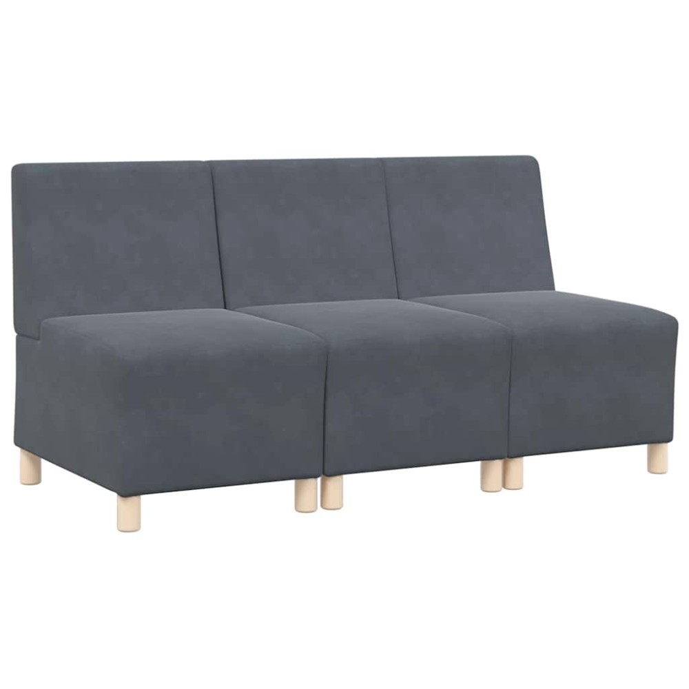 vidaXL Unitate Sofa Modulară Fără Brațe 3 pcs Gri închis