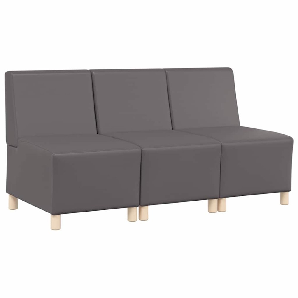 vidaXL Unitate Sofa Modulară Fără Brațe 3 pcs Gri 55 x 74 x 82 cm