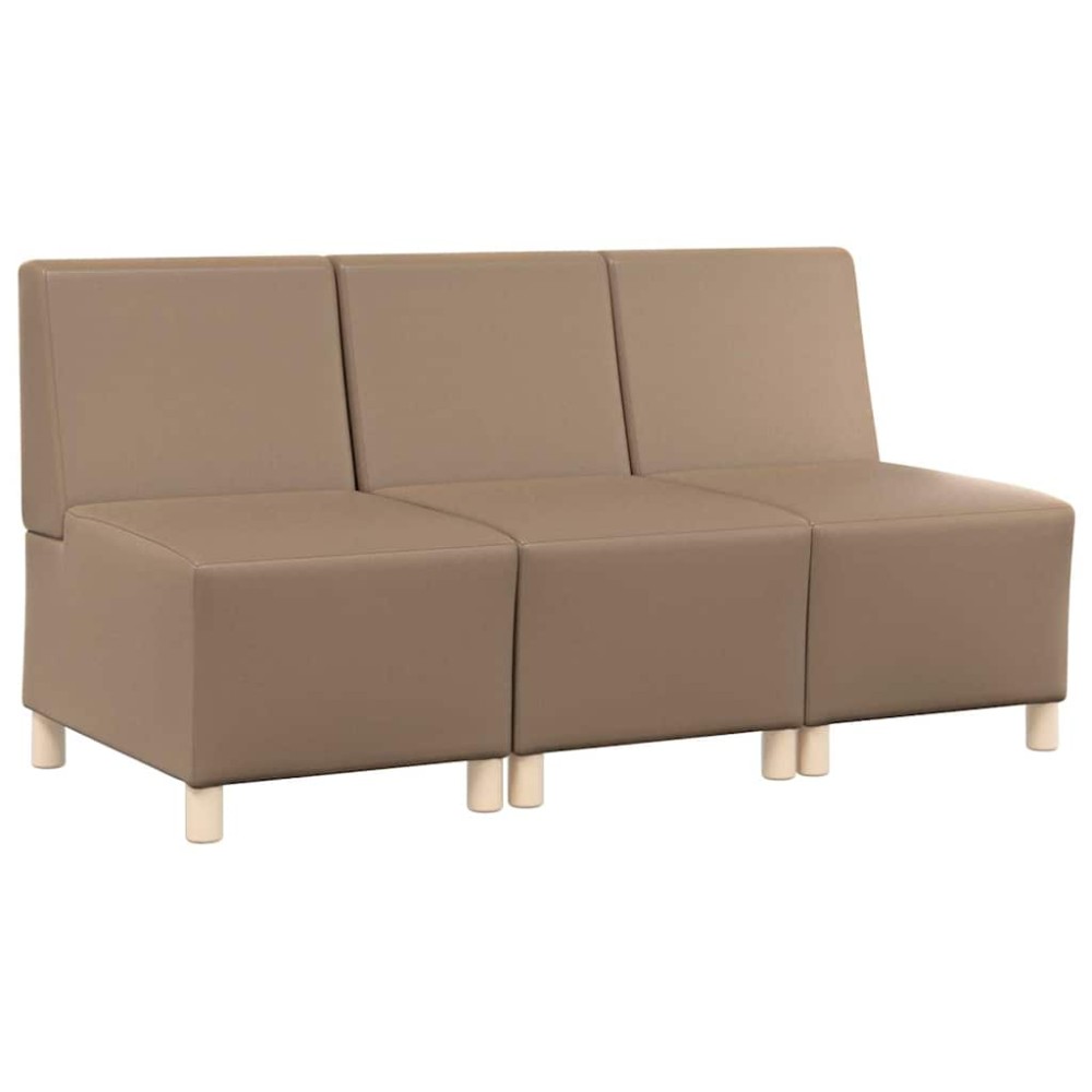 vidaXL Unitate Sofa Modulară Fără Brațe 3 pcs Cappuccino