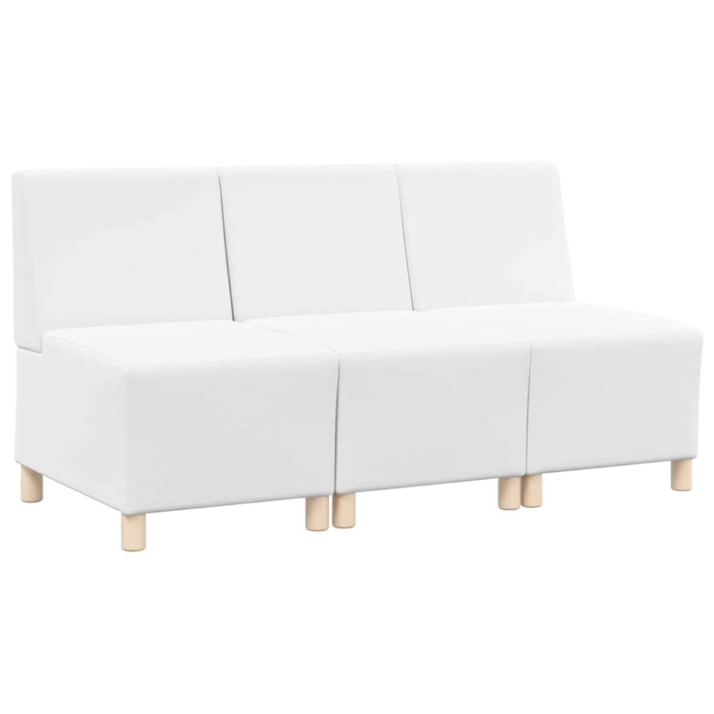 vidaXL Unitate Sofa Modulară Fără Brațe 3 pcs Alb 55 x 74 x 82 cm