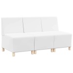 vidaXL Unitate Sofa Modulară Fără Brațe 3 pcs Alb 55 x 74 x 82 cm