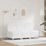 vidaXL Unitate Sofa Modulară Fără Brațe 3 pcs Alb 55 x 74 x 82 cm