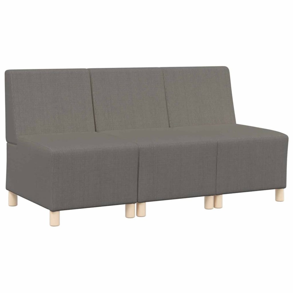 vidaXL Unitate Sofa Modulară Fără Brațe 3 pcs Gri deschis