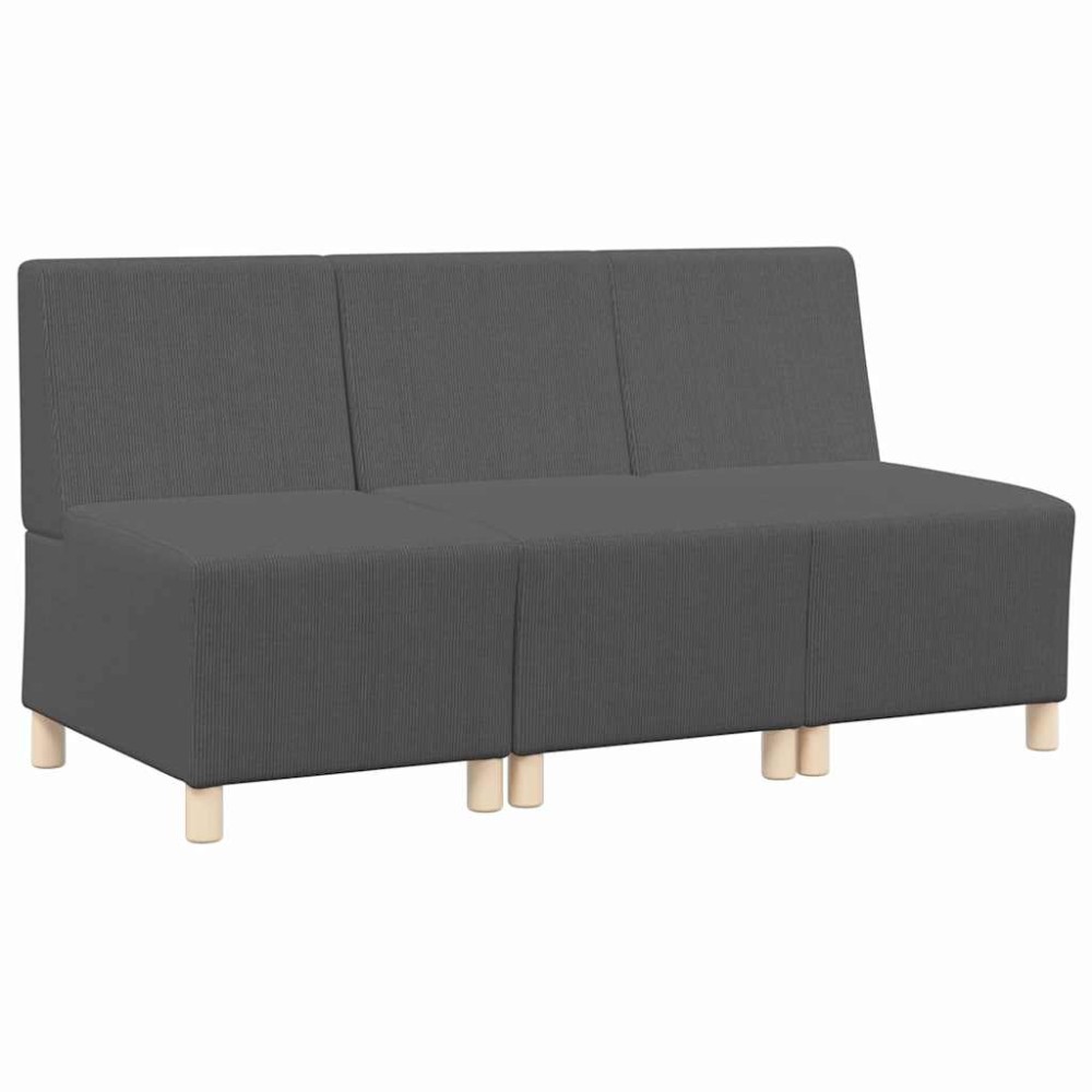 vidaXL Unitate Sofa Modulară Fără Brațe 3 pcs Gri închis
