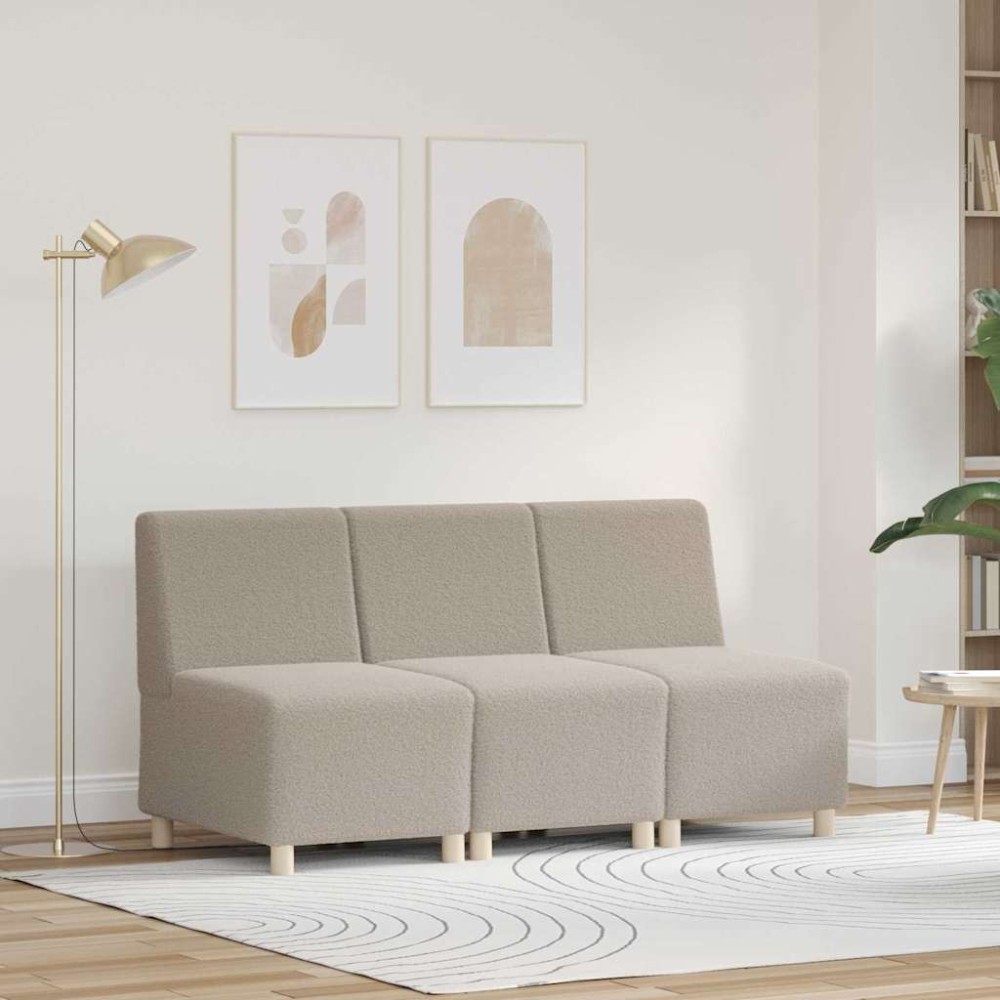 vidaXL Unitate Sofa Modulară Fără Brațe 3 pcs Gri deschis