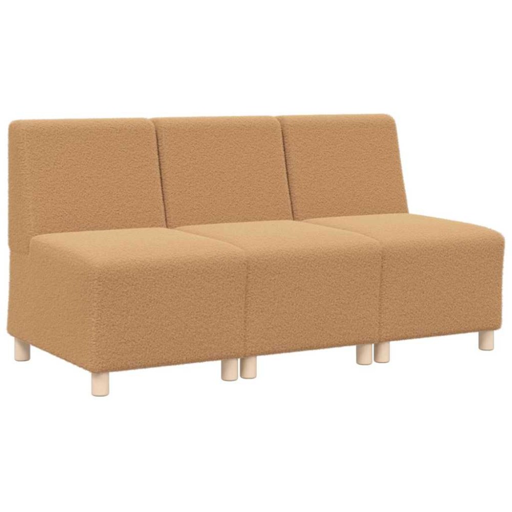 vidaXL Unitate Sofa Modulară Fără Brațe 3 pcs Bej 55 x 74 x 82 cm