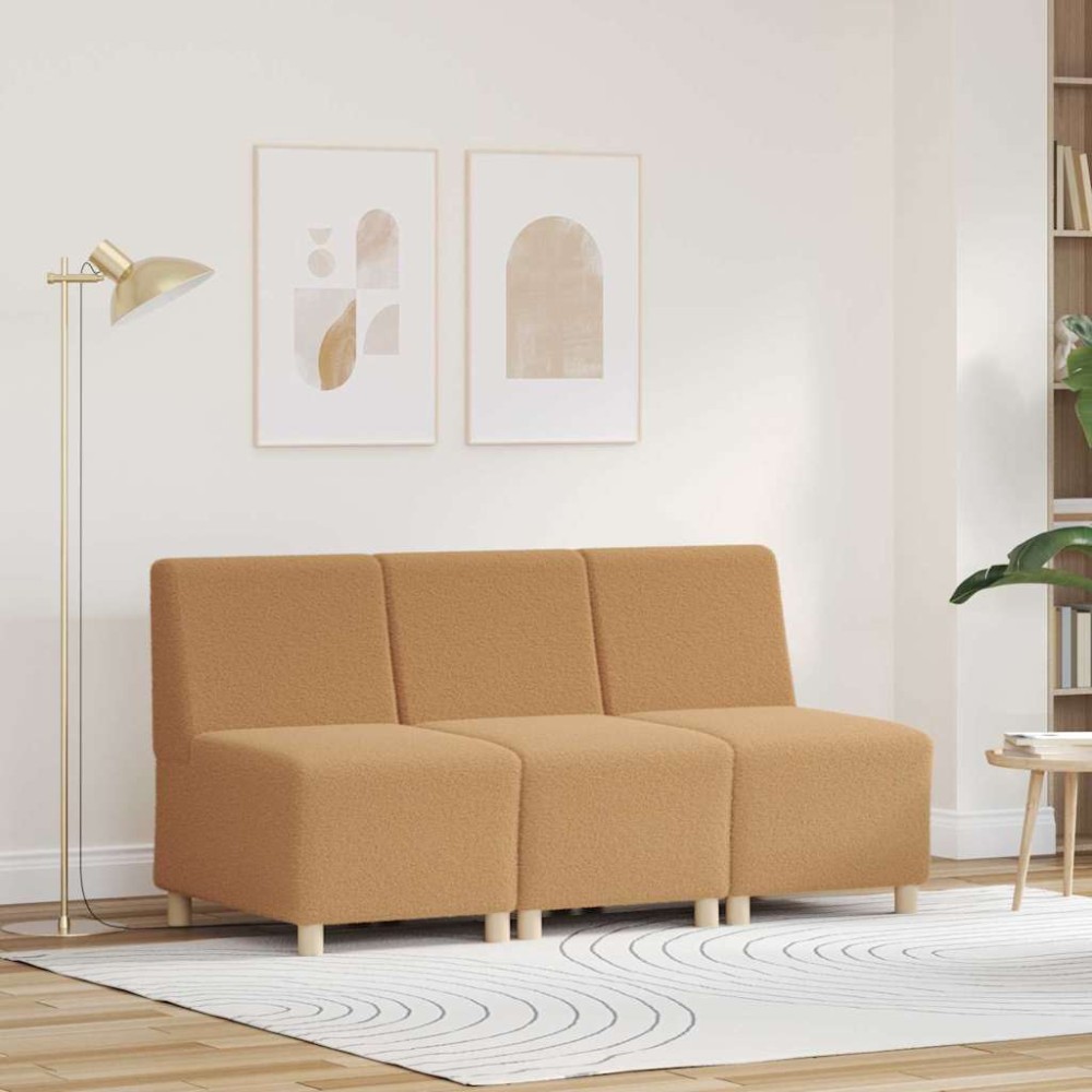 vidaXL Unitate Sofa Modulară Fără Brațe 3 pcs Bej 55 x 74 x 82 cm