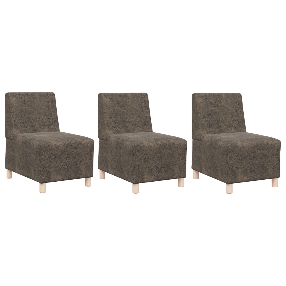 vidaXL Fotoliu 3 pcs Gri închis 55 x 74 x 82 cm