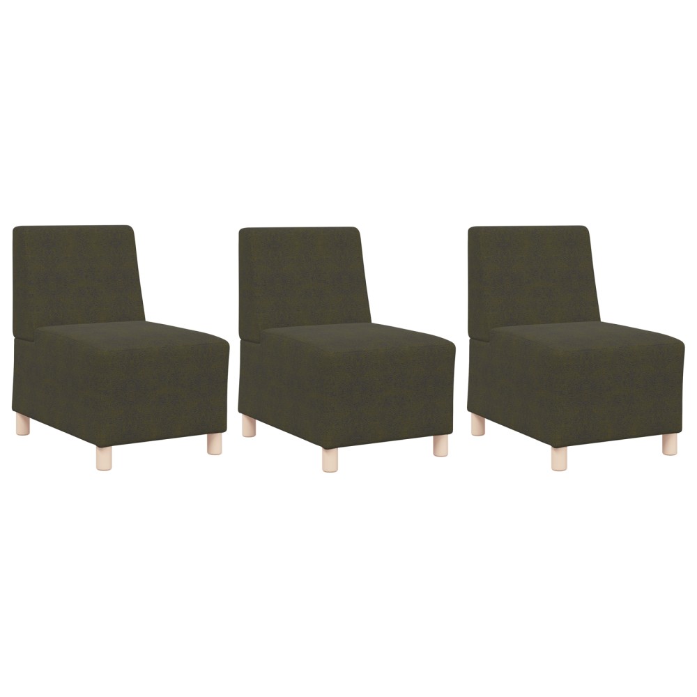 vidaXL Fotoliu 3 pcs Verde 55 x 74 x 82 cm Piele ecologică de suede