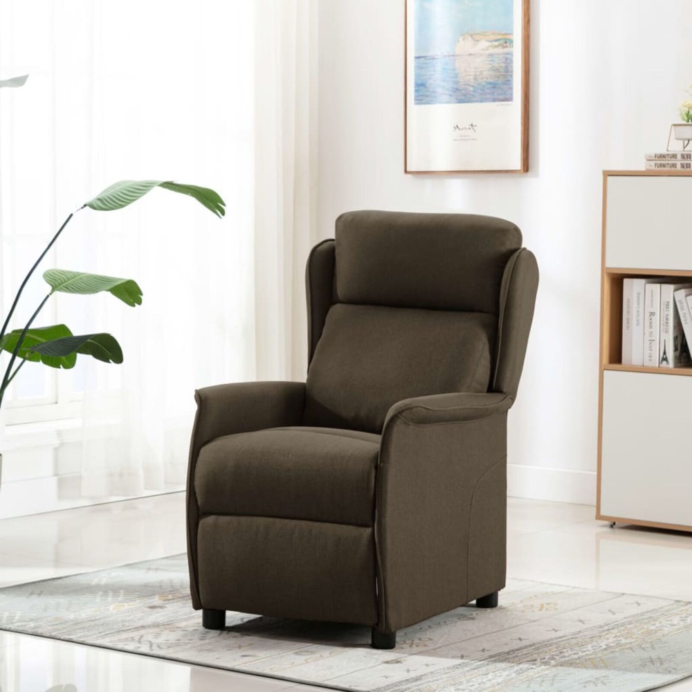 vidaXL Fotoliu rabatabil, maro, 67,5x93,5x101,5 cm, material textil