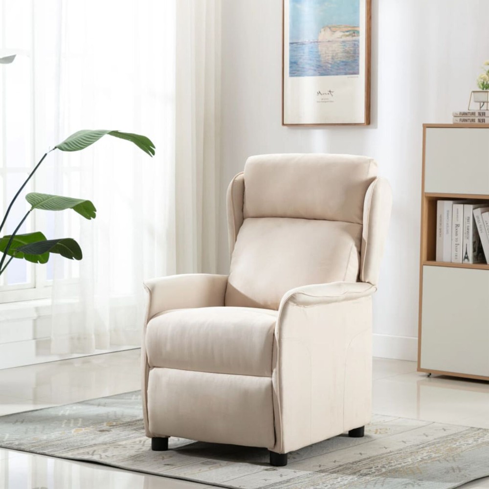 vidaXL Scaun relaxant din material crem