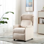 vidaXL Scaun relaxant din material crem vidaXL Scaun relaxant din material crem