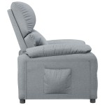 vidaXL Fotoliu rabatabil, gri deschis, material textil