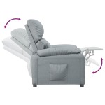 vidaXL Fotoliu rabatabil, gri deschis, material textil