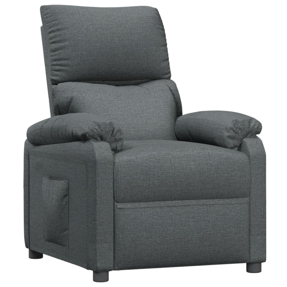 vidaXL Fotoliu rabatabil, gri închis, material textil