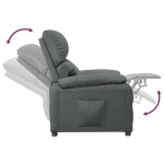 vidaXL Fotoliu rabatabil, gri închis, material textil