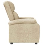 vidaXL Fotoliu rabatabil, crem, material textil