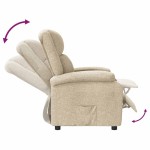 vidaXL Fotoliu rabatabil, crem, material textil