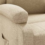vidaXL Fotoliu rabatabil, crem, material textil