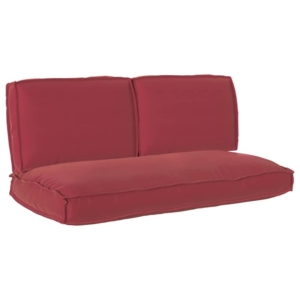 vidaXL Set de perne pentru palet cu pernă 3 pcs Roșu Vin