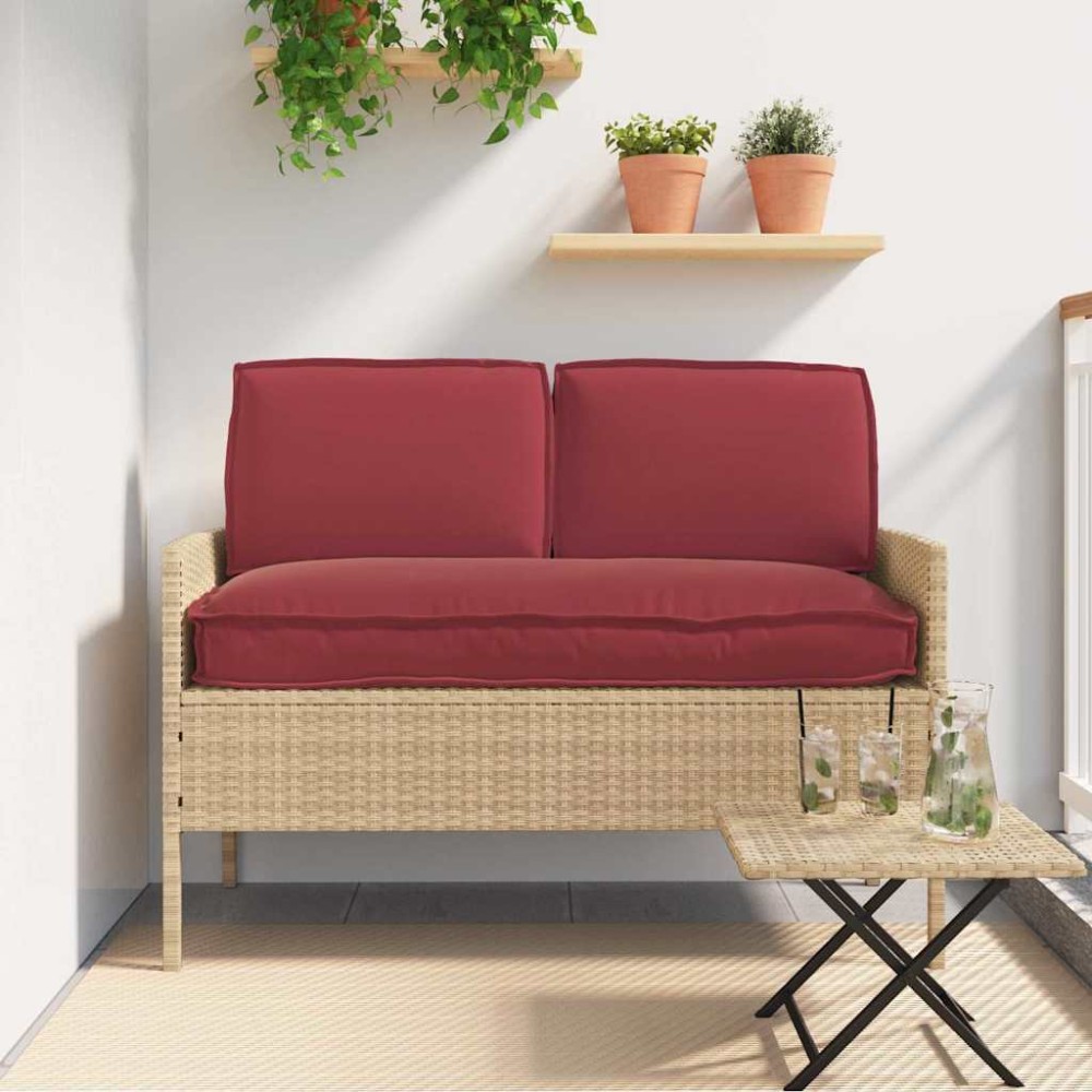 vidaXL Set de perne pentru palet cu pernă 3 pcs Roșu Vin