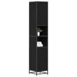 vidaXL Set de mobilier pentru baie Stejar Negru 35 x 37,5 x 188,5 cm