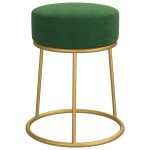 vidaXL Taburet rotund, verde, catifea vidaXL Taburet rotund, verde, catifea