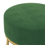 vidaXL Taburet rotund, verde, catifea vidaXL Taburet rotund, verde, catifea