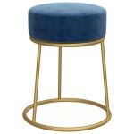 vidaXL Taburet rotund, albastru, catifea vidaXL Taburet rotund, albastru, catifea