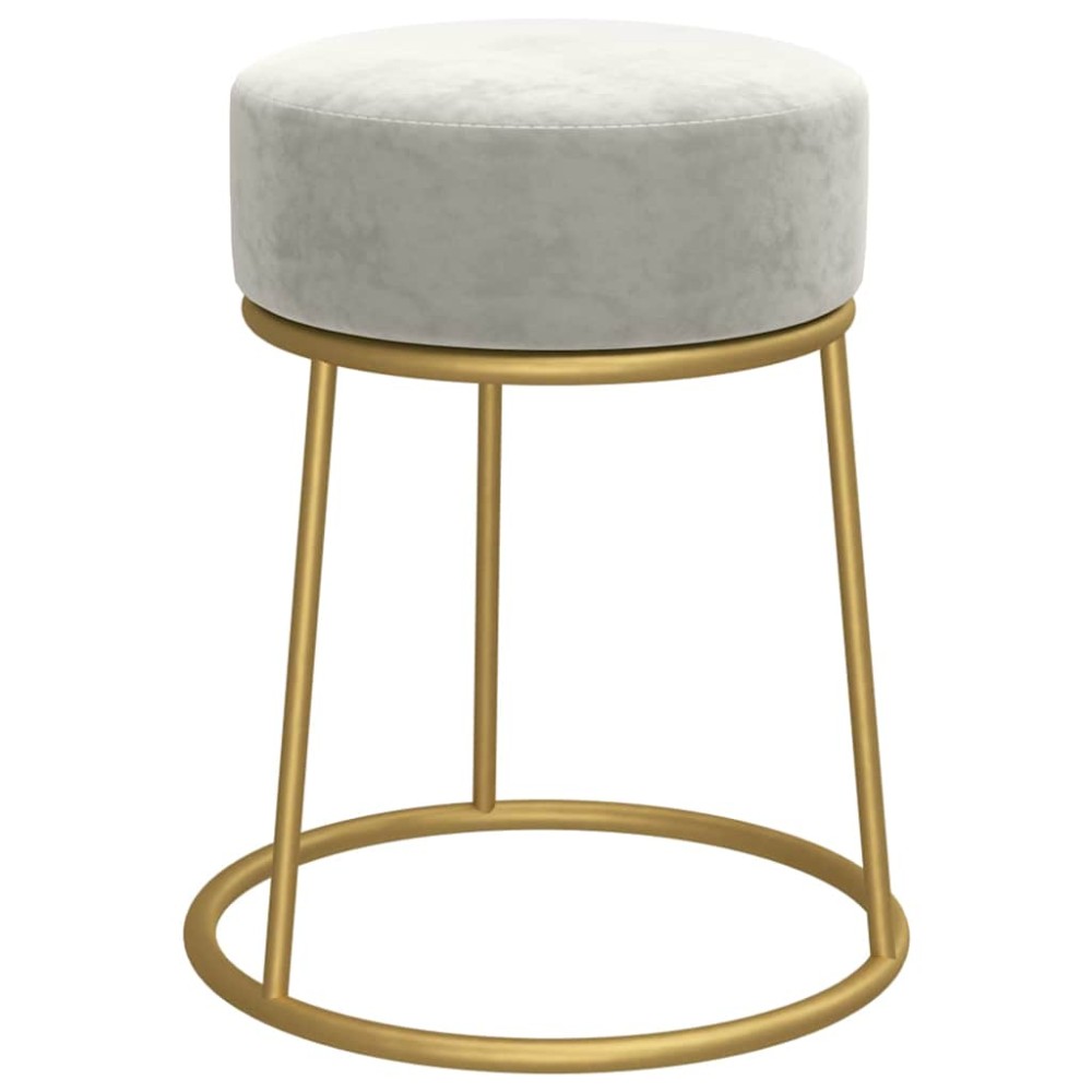 vidaXL Taburet rotund, gri deschis, catifea