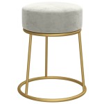 vidaXL Taburet rotund, gri deschis, catifea