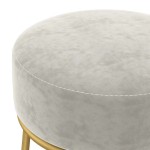 vidaXL Taburet rotund, gri deschis, catifea