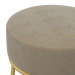 vidaXL Taburet rotund, gri închis, catifea