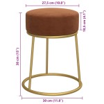 vidaXL Taburet rotund, maro, catifea vidaXL Taburet rotund, maro, catifea