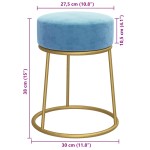 vidaXL Taburet rotund, albastru deschis, catifea