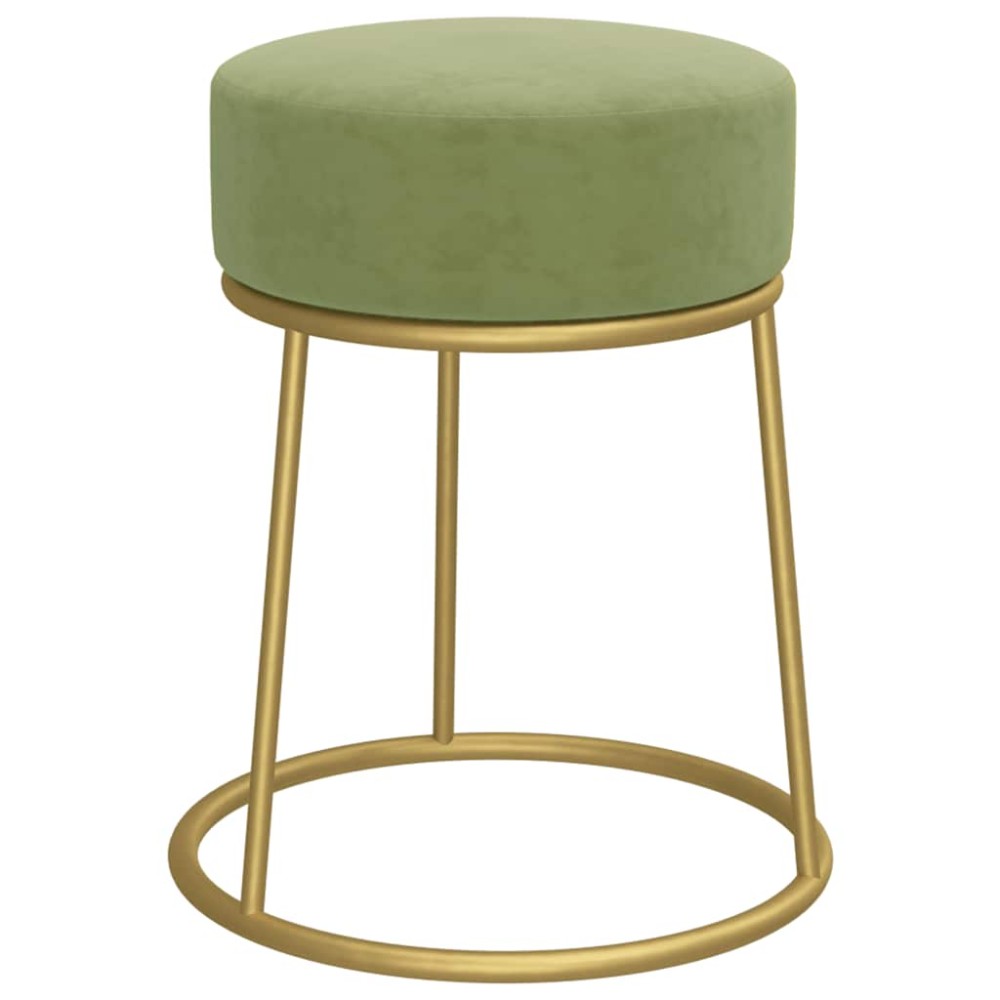 vidaXL Taburet rotund, verde muştar, catifea