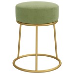 vidaXL Taburet rotund, verde muştar, catifea