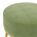 vidaXL Taburet rotund, verde muştar, catifea