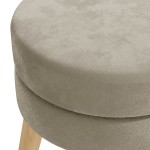 vidaXL Taburet rotund, gri închis, catifea