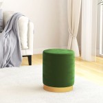 vidaXL Taburet depozitare rotund, verde, catifea 31 x 37 cm vidaXL Taburet depozitare rotund, verde, catifea 31 x 37 cm