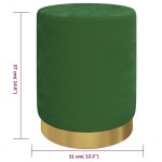 vidaXL Taburet depozitare rotund, verde, catifea 31 x 37 cm vidaXL Taburet depozitare rotund, verde, catifea 31 x 37 cm