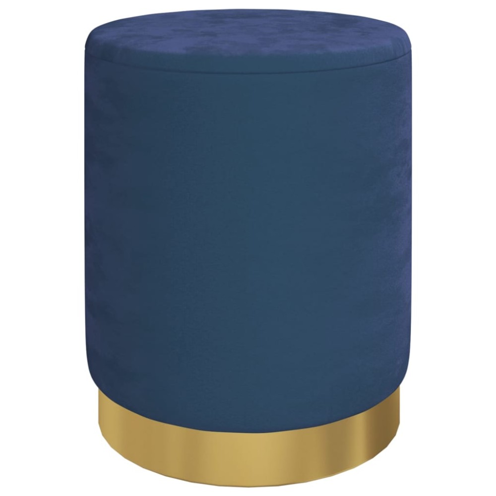 vidaXL Taburet depozitare rotund, albastru, catifea 31 x 37 cm