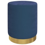 vidaXL Taburet depozitare rotund, albastru, catifea 31 x 37 cm