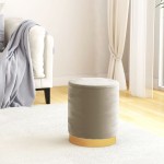 vidaXL Taburet depozitare rotund, gri închis, catifea 31 x 37 cm