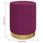 vidaXL Taburet de depozitare rotund, violet, catifea 31 x 37 cm