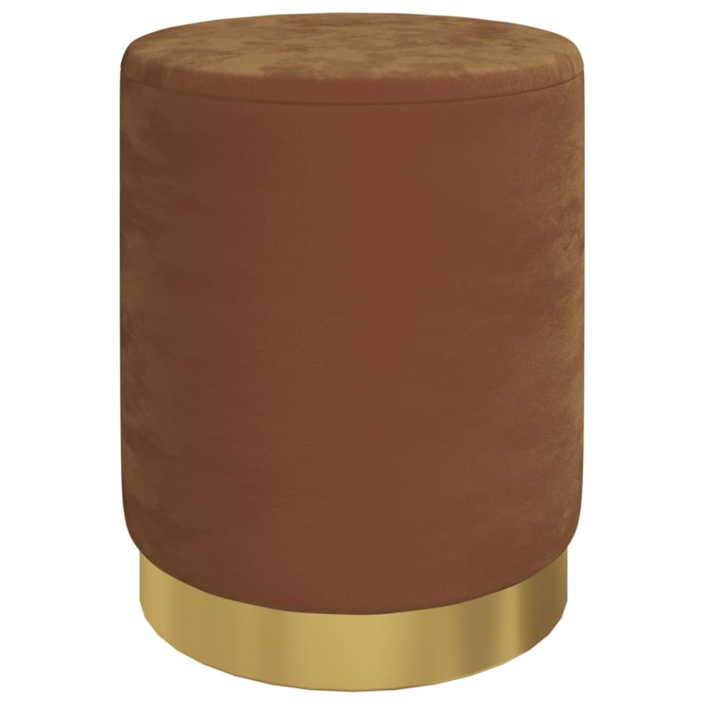 vidaXL Taburet depozitare rotund, maro, catifea 31 x 37 cm