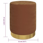 vidaXL Taburet depozitare rotund, maro, catifea 31 x 37 cm vidaXL Taburet depozitare rotund, maro, catifea 31 x 37 cm